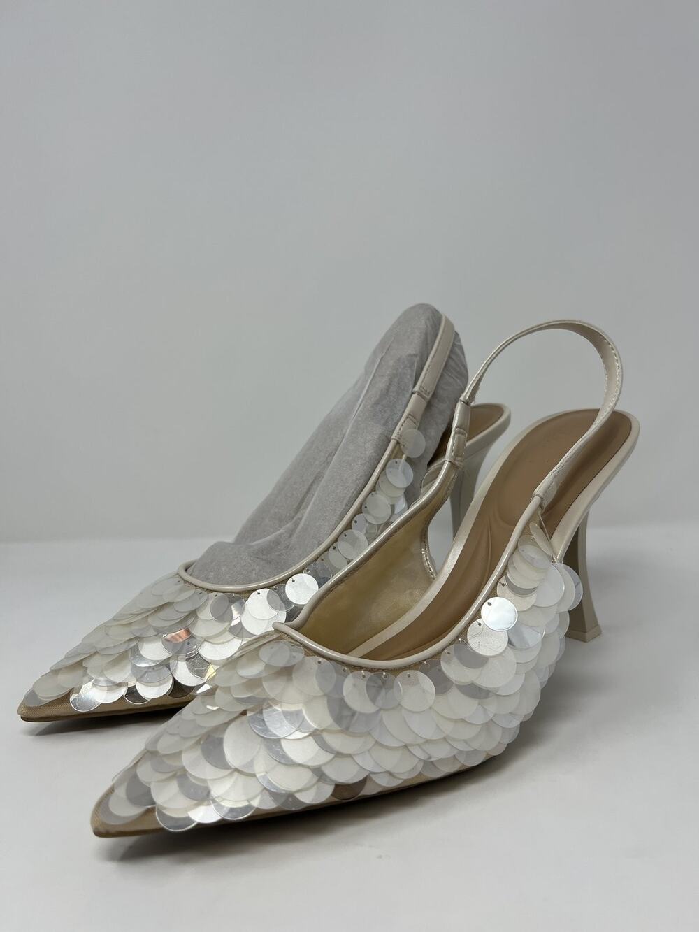 I.N.C. Women's 12M Alanze Champagne Paillettes Slingback Pumps